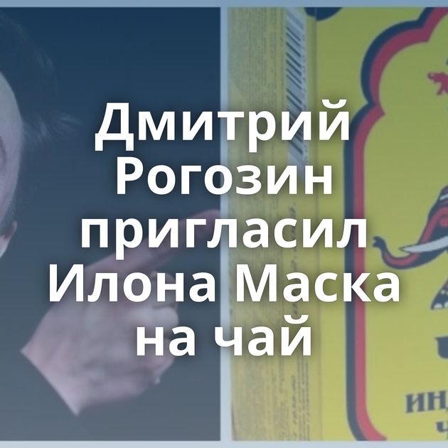 Дмитрий Рогозин пригласил Илона Маска на чай