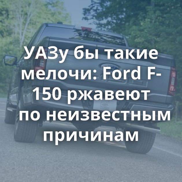 УАЗу бы такие мелочи: Ford F-150 ржавеют по неизвестным причинам