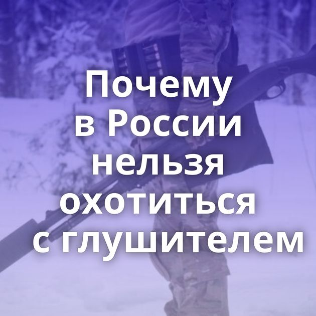 Почему в России нельзя охотиться с глушителем