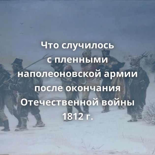 Что случилось с пленными наполеоновской армии после окончания Отечественной войны 1812 г.