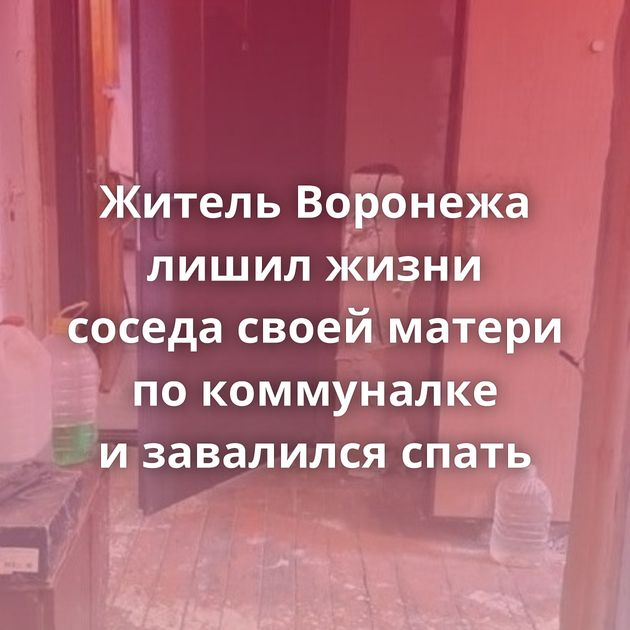 Житель Воронежа лишил жизни соседа своей матери по коммуналке и завалился спать