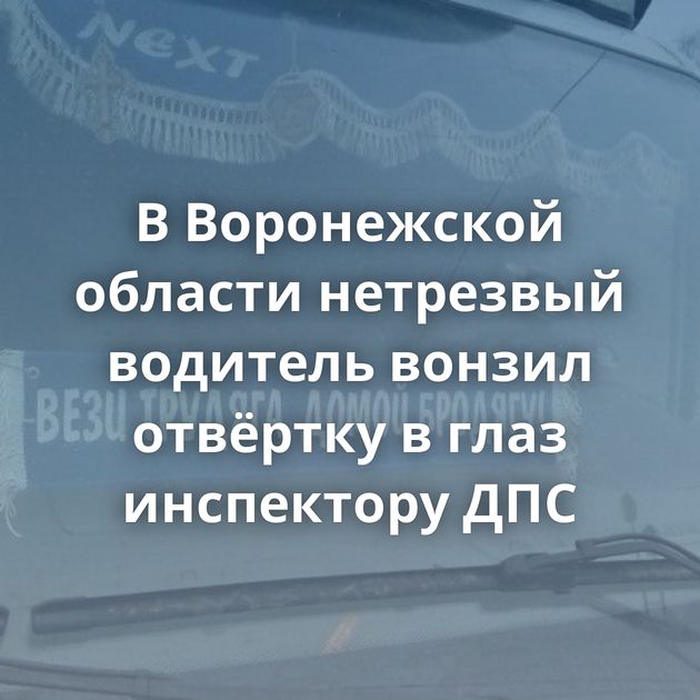 В Воронежской области нетрезвый водитель вонзил отвёртку в глаз инспектору ДПС