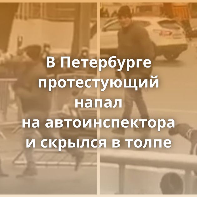 В Петербурге протестующий напал на автоинспектора и скрылся в толпе
