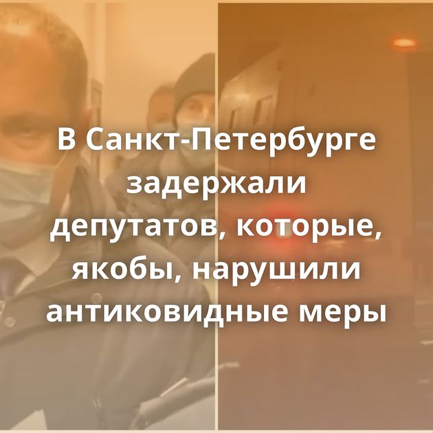 В Санкт-Петербурге задержали депутатов, которые, якобы, нарушили антиковидные меры