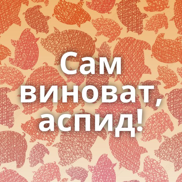 Сам виноват, аспид!