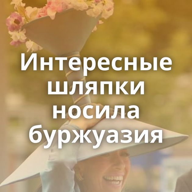 Интересные шляпки носила буржуазия