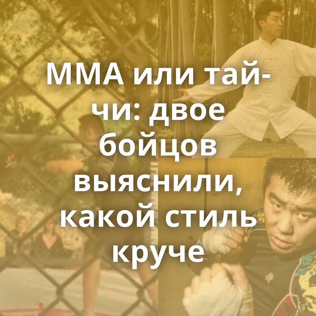 MMA или тай-чи: двое бойцов выяснили, какой стиль круче