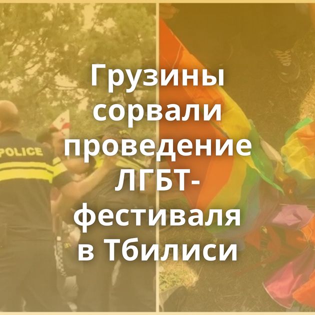 Грузины сорвали проведение ЛГБТ-фестиваля в Тбилиси