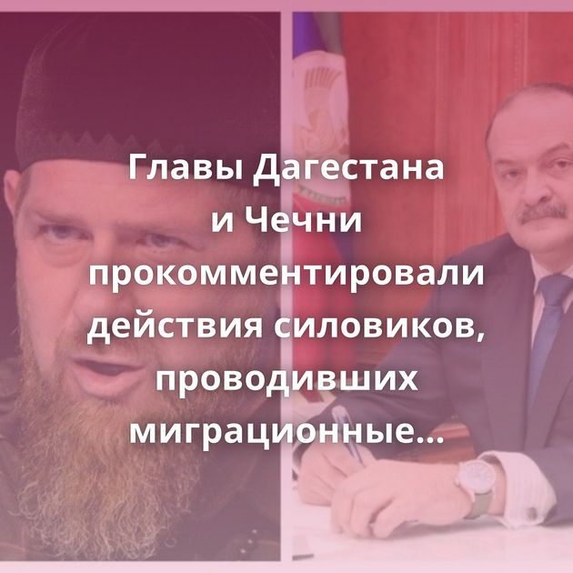 Главы Дагестана и Чечни прокомментировали действия силовиков, проводивших миграционные рейды…