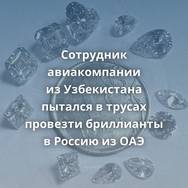 Сотрудник авиакомпании из Узбекистана пытался в трусах провезти бриллианты в Россию из ОАЭ