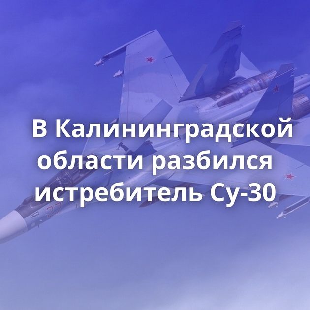 В Калининградской области разбился истребитель Су-30