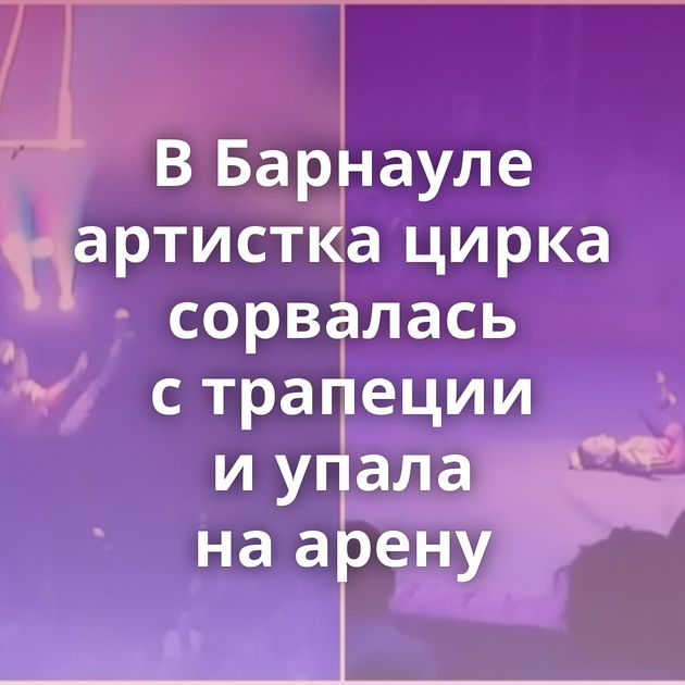 В Барнауле артистка цирка сорвалась с трапеции и упала на арену