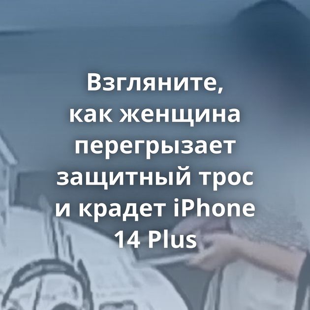 Взгляните, как женщина перегрызает защитный трос и крадет iPhone 14 Plus