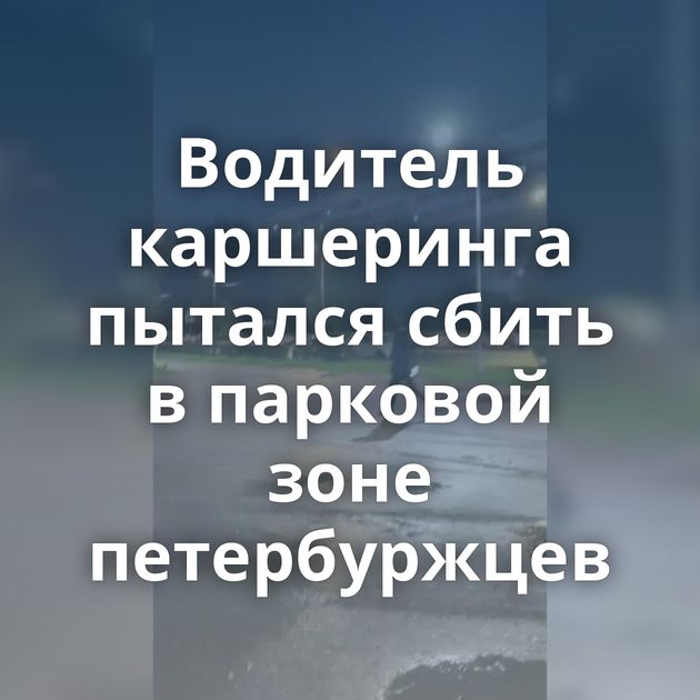 Водитель каршеринга пытался сбить в парковой зоне петербуржцев