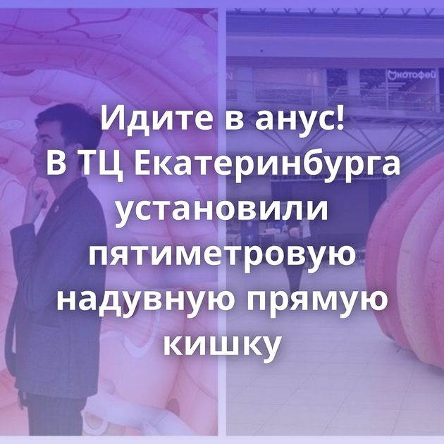 Идите в анус! В ТЦ Екатеринбурга установили пятиметровую надувную прямую кишку