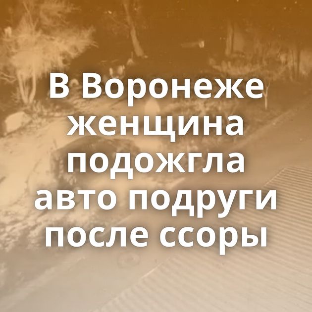 В Воронеже женщина подожгла авто подруги после ссоры