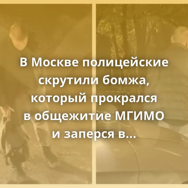 В Москве полицейские скрутили бомжа, который прокрался в общежитие МГИМО и заперся в женской душевой