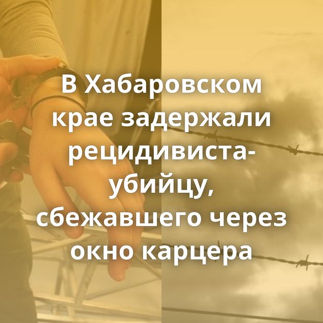 В Хабаровском крае задержали рецидивиста-убийцу, сбежавшего через окно карцера