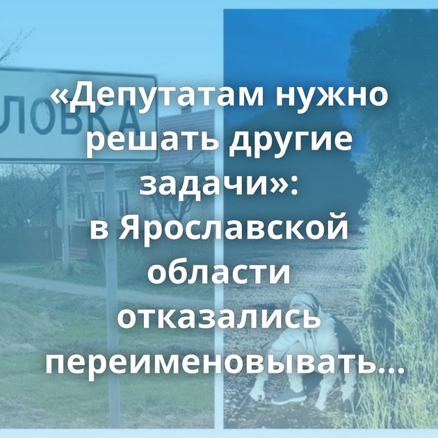«Депутатам нужно решать другие задачи»: в Ярославской области отказались переименовывать деревню…