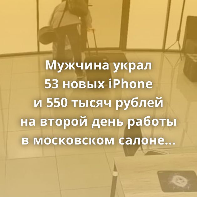 Мужчина украл 53 новых iPhone и 550 тысяч рублей на второй день работы в московском салоне связи