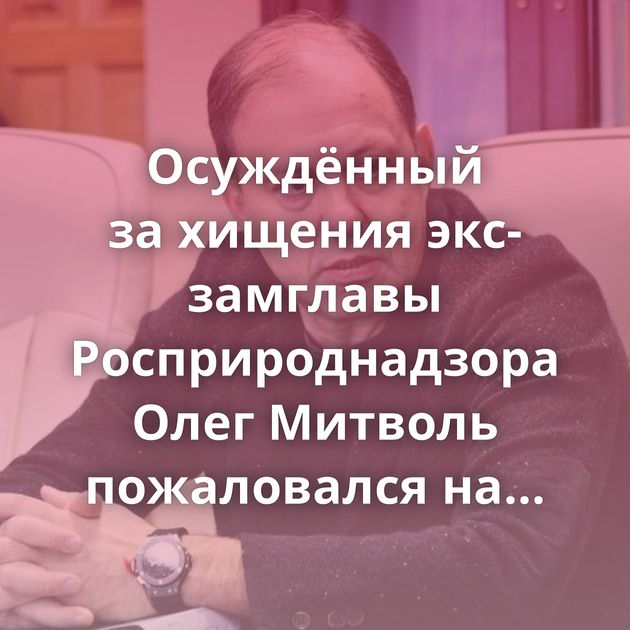 Осуждённый за хищения экс-замглавы Росприроднадзора Олег Митволь пожаловался на прокурорский…