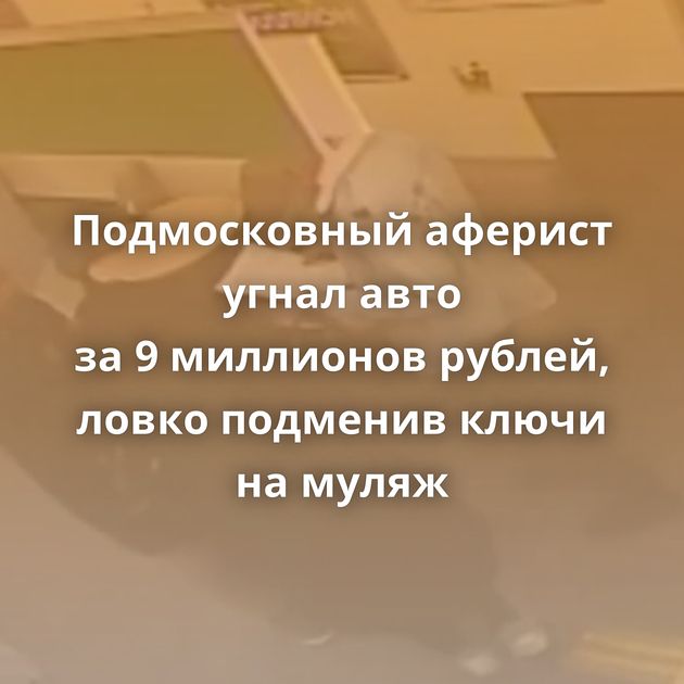 Подмосковный аферист угнал авто за 9 миллионов рублей, ловко подменив ключи на муляж
