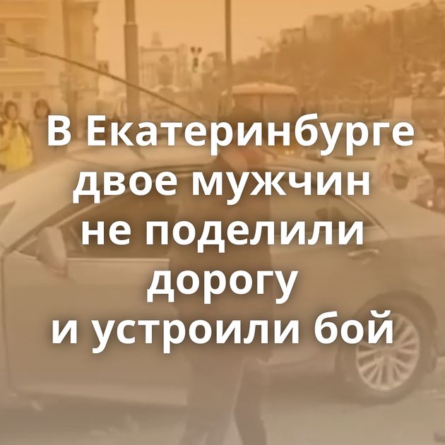 В Екатеринбурге двое мужчин не поделили дорогу и устроили бой