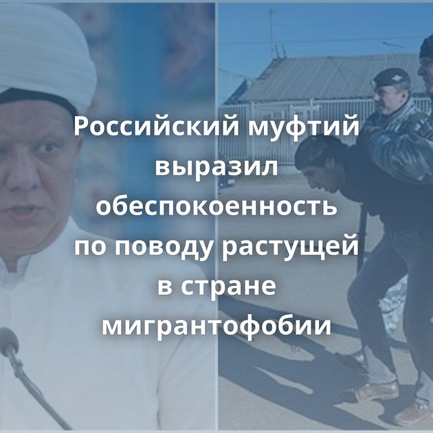 Российский муфтий выразил обеспокоенность по поводу растущей в стране мигрантофобии