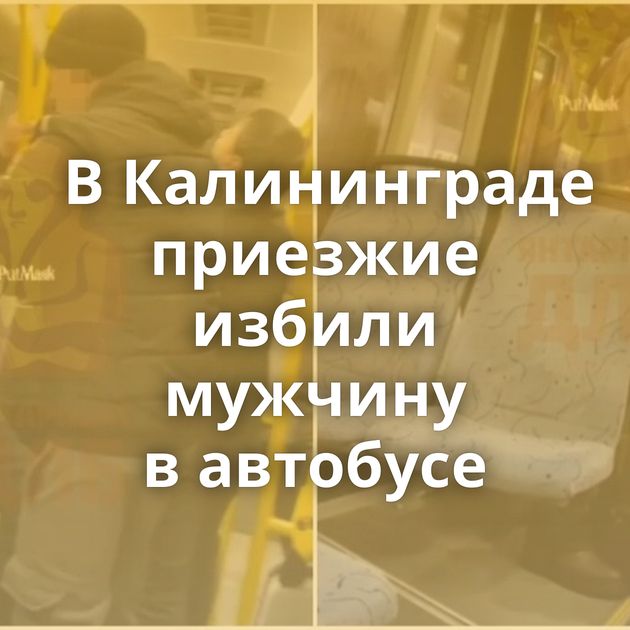 В Калининграде приезжие избили мужчину в автобусе