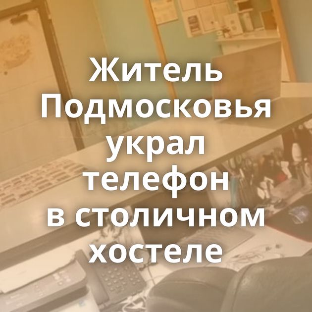 Житель Подмосковья украл телефон в столичном хостеле