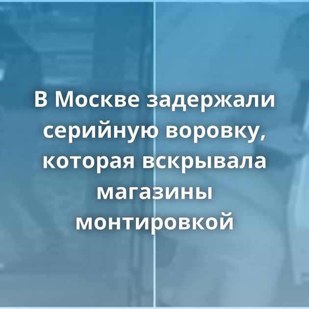 В Москве задержали серийную воровку, которая вскрывала магазины монтировкой
