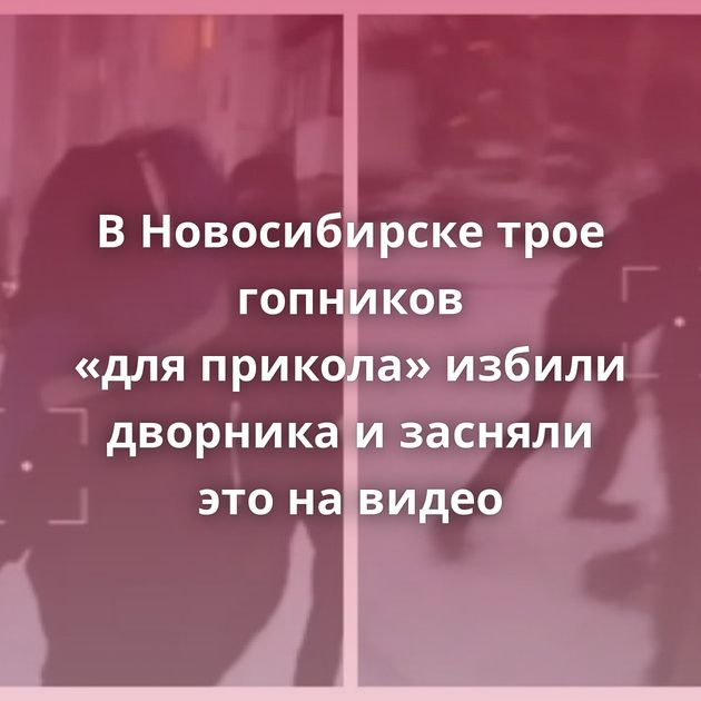 В Новосибирске трое гопников «для прикола» избили дворника и засняли это на видео