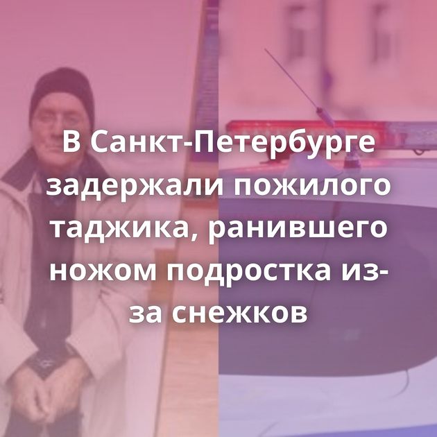 В Санкт-Петербурге задержали пожилого таджика, ранившего ножом подростка из-за снежков