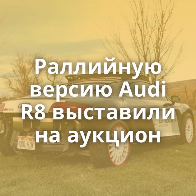 Раллийную версию Audi R8 выставили на аукцион