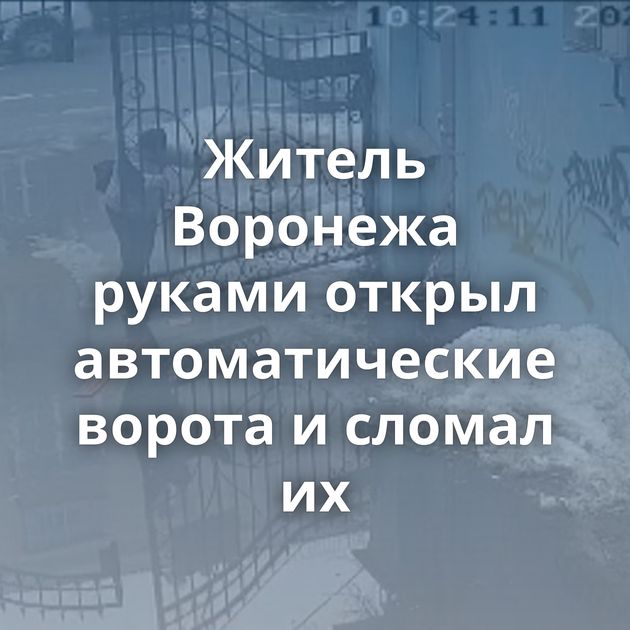 Житель Воронежа руками открыл автоматические ворота и сломал их