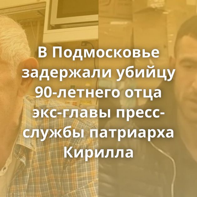 В Подмосковье задержали убийцу 90-летнего отца экс-главы пресс-службы патриарха Кирилла