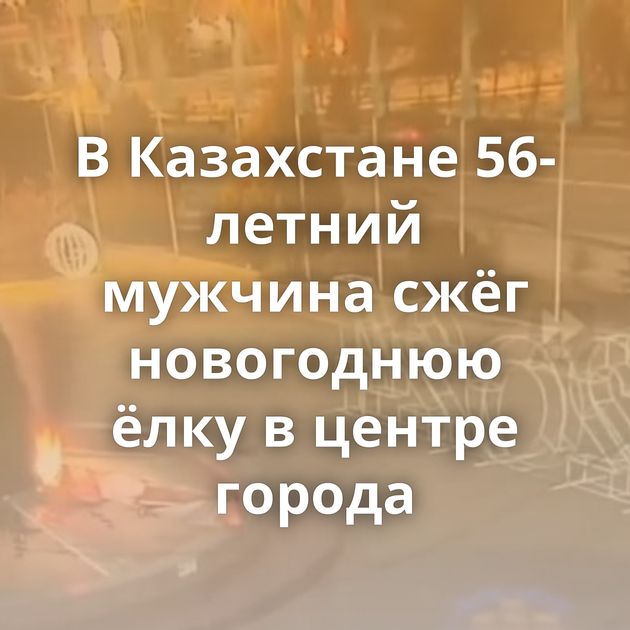 В Казахстане 56-летний мужчина сжёг новогоднюю ёлку в центре города