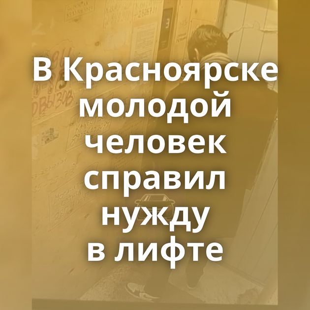 В Красноярске молодой человек справил нужду в лифте