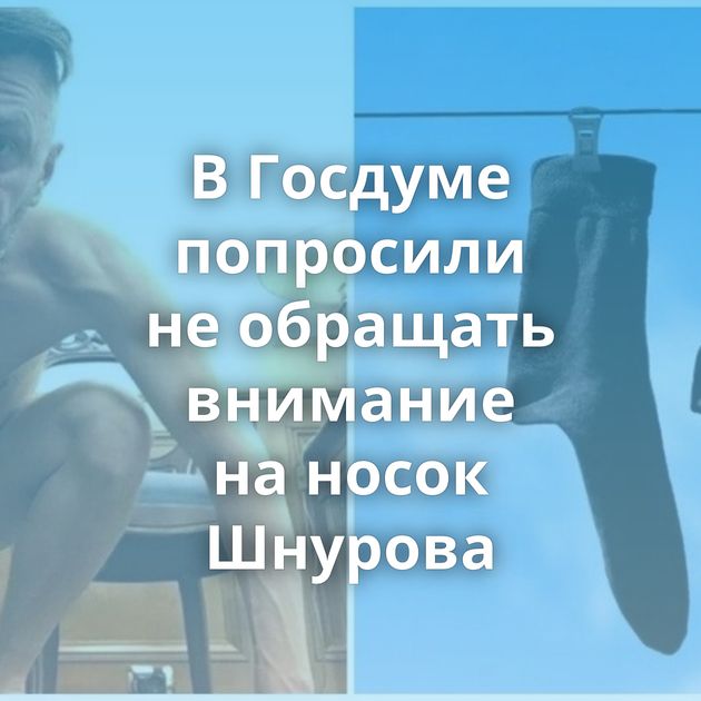 В Госдуме попросили не обращать внимание на носок Шнурова