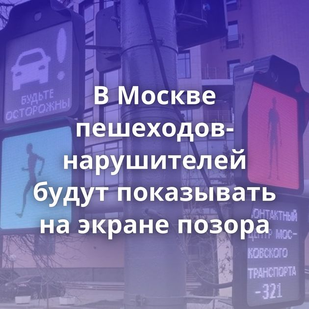 В Москве пешеходов-нарушителей будут показывать на экране позора
