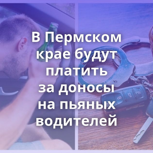 В Пермском крае будут платить за доносы на пьяных водителей