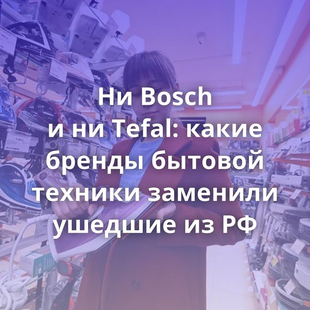 Ни Bosch и ни Tefal: какие бренды бытовой техники заменили ушедшие из РФ