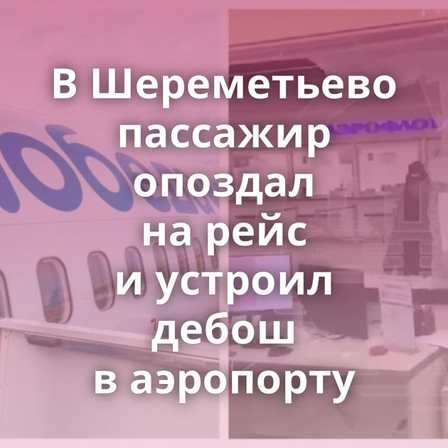 В Шереметьево пассажир опоздал на рейс и устроил дебош в аэропорту