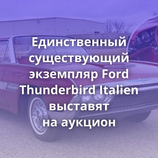 Единственный существующий экземпляр Ford Thunderbird Italien выставят на аукцион