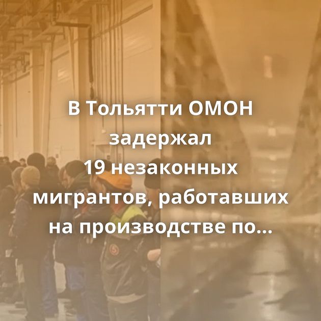 В Тольятти ОМОН задержал 19 незаконных мигрантов, работавших на производстве по выращиванию грибов