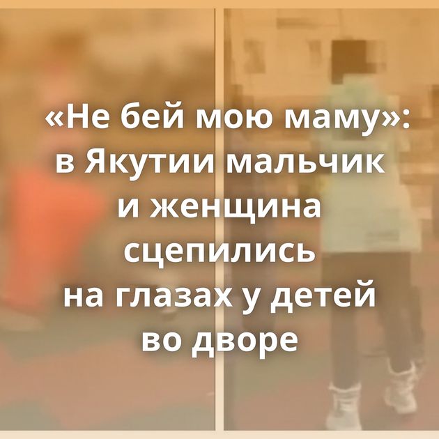 «Не бей мою маму»: в Якутии мальчик и женщина сцепились на глазах у детей во дворе