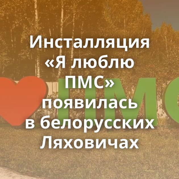 Инсталляция «Я люблю ПМС» появилась в белорусских Ляховичах