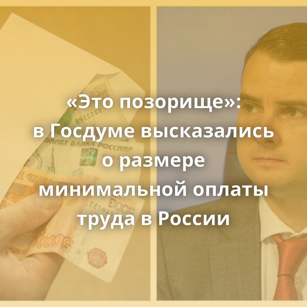 «Это позорище»: в Госдуме высказались о размере минимальной оплаты труда в России