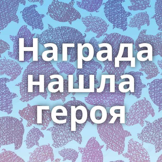 Награда нашла героя