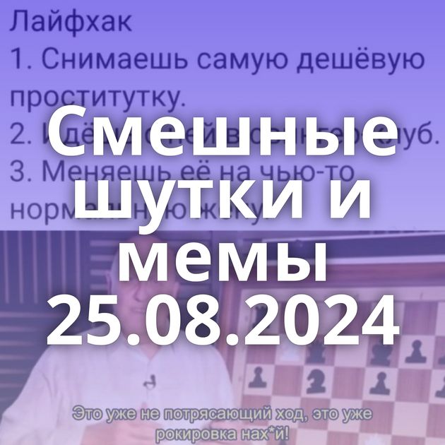 Смешные шутки и мемы 25.08.2024